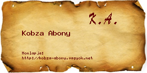 Kobza Abony névjegykártya
