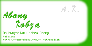 abony kobza business card